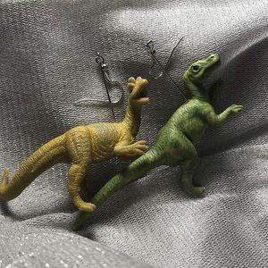 Green Dinosaur Earrings
